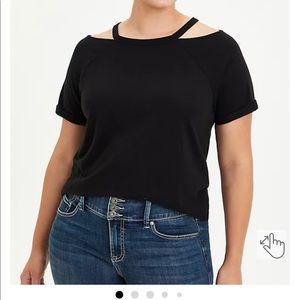Torrid Cold Shoulder Tee-Black / Size 0 NWT